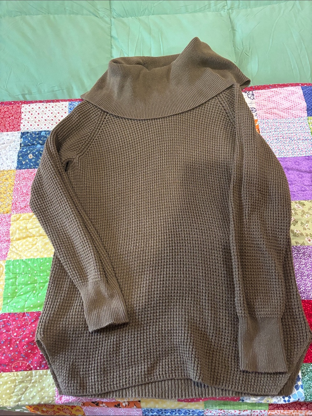 MICHAEL Michael Kors Olive Ribbed Cowl-Neck Sweater